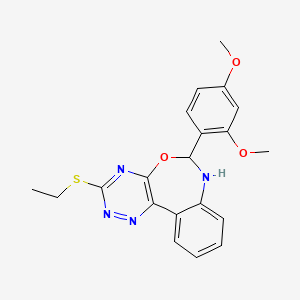 molecular formula C20H20N4O3S B4577698 6-(2,4-dimethoxyphenyl)-3-(ethylthio)-6,7-dihydro[1,2,4]triazino[5,6-d][3,1]benzoxazepine 