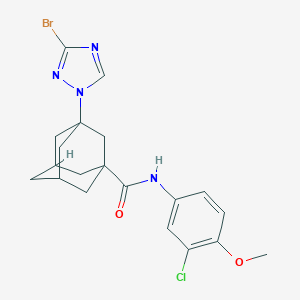 3-(3-bromo-1H-1,2,4-triazol-1-yl)-N-(3-chloro-4-methoxyphenyl)-1-adamantanecarboxamide
