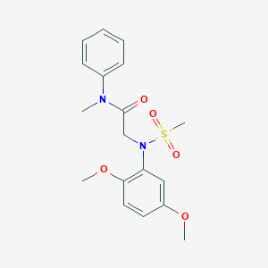 molecular formula C18H22N2O5S B4577707 N~2~-(2,5-dimethoxyphenyl)-N~1~-methyl-N~2~-(methylsulfonyl)-N~1~-phenylglycinamide 