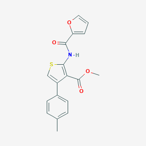 molecular formula C18H15NO4S B457771 Methyl 2-(2-furoylamino)-4-(4-methylphenyl)-3-thiophenecarboxylate 