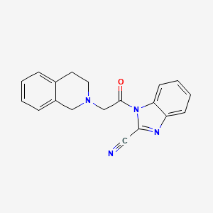 molecular formula C19H16N4O B4577711 1-(3,4-dihydro-2(1H)-isoquinolinylacetyl)-1H-benzimidazole-2-carbonitrile 