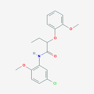 molecular formula C18H20ClNO4 B4577719 N-(5-chloro-2-methoxyphenyl)-2-(2-methoxyphenoxy)butanamide 