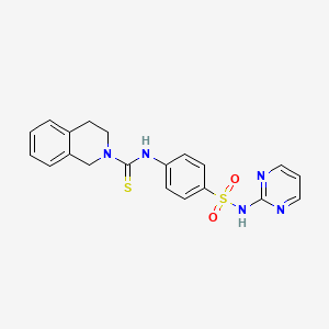 molecular formula C20H19N5O2S2 B4577723 N-{4-[(2-嘧啶氨基)磺酰基]苯基}-3,4-二氢-2(1H)-异喹啉甲硫酰胺 