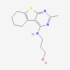 molecular formula C14H19N3OS B4577733 3-[(2-甲基-5,6,7,8-四氢[1]苯并噻吩并[2,3-d]嘧啶-4-基)氨基]-1-丙醇 