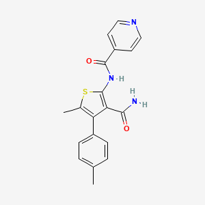 molecular formula C19H17N3O2S B4577757 N-[3-(aminocarbonyl)-5-methyl-4-(4-methylphenyl)-2-thienyl]isonicotinamide 