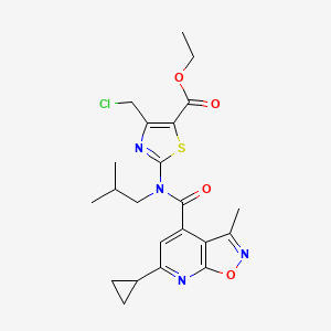 molecular formula C22H25ClN4O4S B4577768 ethyl 4-(chloromethyl)-2-[[(6-cyclopropyl-3-methylisoxazolo[5,4-b]pyridin-4-yl)carbonyl](isobutyl)amino]-1,3-thiazole-5-carboxylate 