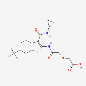 molecular formula C20H28N2O5S B4577794 [2-({6-tert-butyl-3-[(cyclopropylamino)carbonyl]-4,5,6,7-tetrahydro-1-benzothien-2-yl}amino)-2-oxoethoxy]acetic acid 