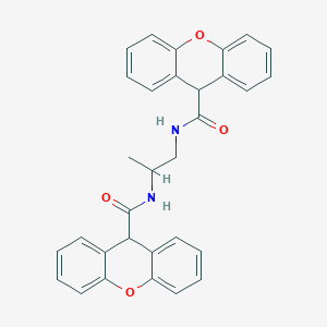 molecular formula C31H26N2O4 B457784 N-{1-methyl-2-[(9H-xanthen-9-ylcarbonyl)amino]ethyl}-9H-xanthene-9-carboxamide 