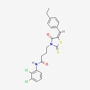 molecular formula C22H20Cl2N2O2S2 B4577841 N-(2,3-dichlorophenyl)-4-[5-(4-ethylbenzylidene)-4-oxo-2-thioxo-1,3-thiazolidin-3-yl]butanamide 