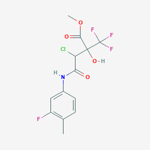 molecular formula C13H12ClF4NO4 B457785 Methyl 3-chloro-4-(3-fluoro-4-methylanilino)-2-hydroxy-4-oxo-2-(trifluoromethyl)butanoate 