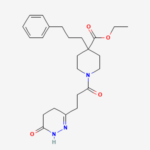 molecular formula C24H33N3O4 B4577864 ethyl 1-[3-(6-oxo-1,4,5,6-tetrahydro-3-pyridazinyl)propanoyl]-4-(3-phenylpropyl)-4-piperidinecarboxylate 
