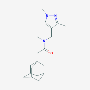 molecular formula C19H29N3O B457787 2-(1-adamantyl)-N-[(1,3-dimethyl-1H-pyrazol-4-yl)methyl]-N-methylacetamide 