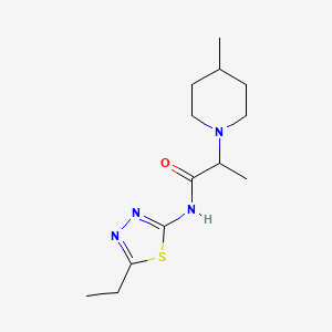 molecular formula C13H22N4OS B4577877 N-(5-ethyl-1,3,4-thiadiazol-2-yl)-2-(4-methyl-1-piperidinyl)propanamide 
