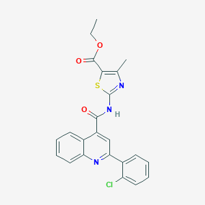 molecular formula C23H18ClN3O3S B457791 Ethyl 2-({[2-(2-chlorophenyl)-4-quinolinyl]carbonyl}amino)-4-methyl-1,3-thiazole-5-carboxylate 