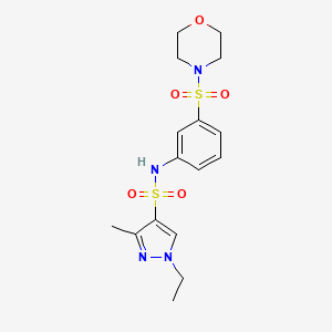 molecular formula C16H22N4O5S2 B4577910 1-ethyl-3-methyl-N-[3-(4-morpholinylsulfonyl)phenyl]-1H-pyrazole-4-sulfonamide 