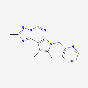 molecular formula C16H16N6 B4577925 2,8,9-trimethyl-7-(2-pyridinylmethyl)-7H-pyrrolo[3,2-e][1,2,4]triazolo[1,5-c]pyrimidine 