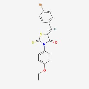 molecular formula C18H14BrNO2S2 B4577926 5-(4-溴苄叉亚甲基)-3-(4-乙氧基苯基)-2-硫代-1,3-噻唑烷-4-酮 
