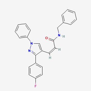 molecular formula C25H20FN3O B4577934 N-苄基-3-[3-(4-氟苯基)-1-苯基-1H-吡唑-4-基]丙烯酰胺 