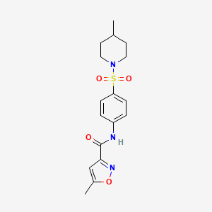 molecular formula C17H21N3O4S B4577936 5-甲基-N-{4-[(4-甲基-1-哌啶基)磺酰基]苯基}-3-异恶唑甲酰胺 