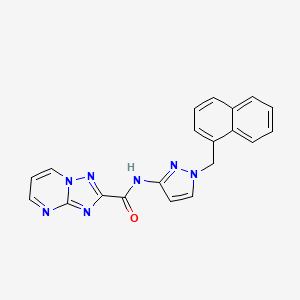 molecular formula C20H15N7O B4577941 N-[1-(1-萘甲基)-1H-吡唑-3-基][1,2,4]三唑并[1,5-a]嘧啶-2-甲酰胺 