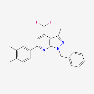 molecular formula C23H21F2N3 B4577949 1-benzyl-4-(difluoromethyl)-6-(3,4-dimethylphenyl)-3-methyl-1H-pyrazolo[3,4-b]pyridine 