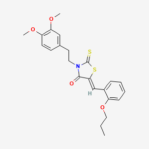 molecular formula C23H25NO4S2 B4577957 3-[2-(3,4-dimethoxyphenyl)ethyl]-5-(2-propoxybenzylidene)-2-thioxo-1,3-thiazolidin-4-one 