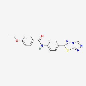 molecular formula C18H15N5O2S B4577968 4-ethoxy-N-(4-[1,2,4]triazolo[3,4-b][1,3,4]thiadiazol-6-ylphenyl)benzamide 