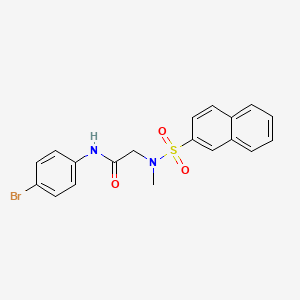 molecular formula C19H17BrN2O3S B4577969 N~1~-(4-bromophenyl)-N~2~-methyl-N~2~-(2-naphthylsulfonyl)glycinamide 