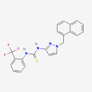 molecular formula C22H17F3N4S B4577988 N-[1-(1-naphthylmethyl)-1H-pyrazol-3-yl]-N'-[2-(trifluoromethyl)phenyl]thiourea 