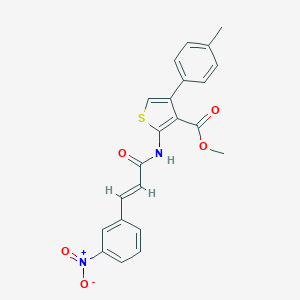 molecular formula C22H18N2O5S B457799 Methyl 2-[(3-{3-nitrophenyl}acryloyl)amino]-4-(4-methylphenyl)-3-thiophenecarboxylate 