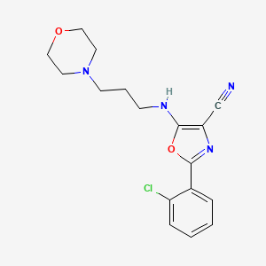 molecular formula C17H19ClN4O2 B4577991 2-(2-chlorophenyl)-5-{[3-(4-morpholinyl)propyl]amino}-1,3-oxazole-4-carbonitrile 