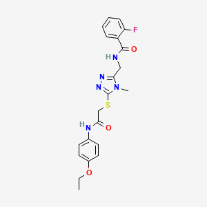 molecular formula C21H22FN5O3S B4577996 N-{[5-({2-[(4-ethoxyphenyl)amino]-2-oxoethyl}thio)-4-methyl-4H-1,2,4-triazol-3-yl]methyl}-2-fluorobenzamide 