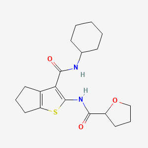 molecular formula C19H26N2O3S B4577998 N-{3-[(cyclohexylamino)carbonyl]-5,6-dihydro-4H-cyclopenta[b]thien-2-yl}tetrahydro-2-furancarboxamide 