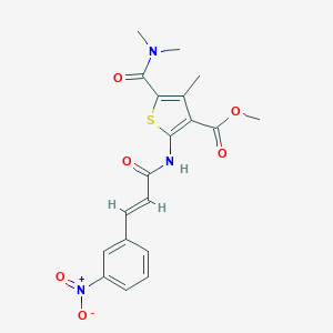 molecular formula C19H19N3O6S B457800 Methyl 5-[(dimethylamino)carbonyl]-2-[(3-{3-nitrophenyl}acryloyl)amino]-4-methyl-3-thiophenecarboxylate 