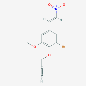 molecular formula C12H10BrNO4 B4578000 1-溴-3-甲氧基-5-(2-硝基乙烯基)-2-(2-炔丙-1-氧基)苯 