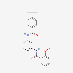molecular formula C25H26N2O3 B4578001 N-{3-[(4-叔丁基苯甲酰)氨基]苯基}-2-甲氧基苯甲酰胺 
