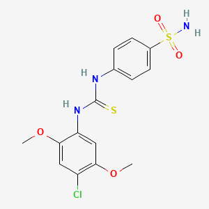 molecular formula C15H16ClN3O4S2 B4578020 4-({[(4-chloro-2,5-dimethoxyphenyl)amino]carbonothioyl}amino)benzenesulfonamide 