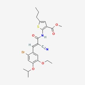 molecular formula C24H27BrN2O5S B4578031 2-[{[3-(2-溴-5-乙氧基-4-异丙氧基苯基)-2-氰基丙烯酰]氨基}-5-丙基-3-噻吩甲酸甲酯 