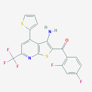 molecular formula C19H9F5N2OS2 B457804 [3-Amino-4-(2-thienyl)-6-(trifluoromethyl)thieno[2,3-b]pyridin-2-yl](2,4-difluorophenyl)methanone 
