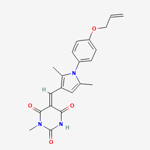 molecular formula C21H21N3O4 B4578044 5-({1-[4-(allyloxy)phenyl]-2,5-dimethyl-1H-pyrrol-3-yl}methylene)-1-methyl-2,4,6(1H,3H,5H)-pyrimidinetrione 