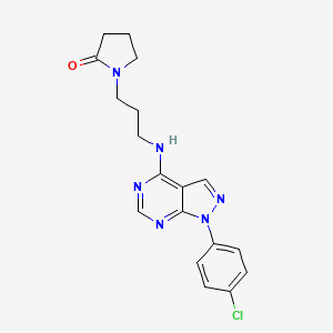 molecular formula C18H19ClN6O B4578045 1-(3-{[1-(4-chlorophenyl)-1H-pyrazolo[3,4-d]pyrimidin-4-yl]amino}propyl)-2-pyrrolidinone 