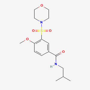 molecular formula C16H24N2O5S B4578061 N-异丁基-4-甲氧基-3-(4-吗啉磺酰基)苯甲酰胺 