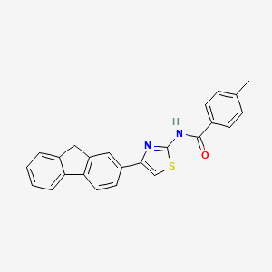 molecular formula C24H18N2OS B4578066 N-[4-(9H-fluoren-2-yl)-1,3-thiazol-2-yl]-4-methylbenzamide 