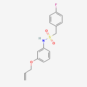 molecular formula C16H16FNO3S B4578067 N-[3-(allyloxy)phenyl]-1-(4-fluorophenyl)methanesulfonamide 