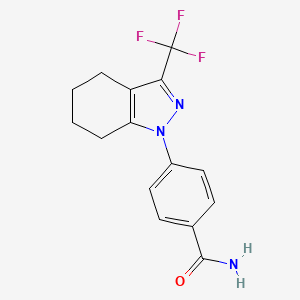molecular formula C15H14F3N3O B4578078 4-[3-(trifluoromethyl)-4,5,6,7-tetrahydro-1H-indazol-1-yl]benzamide 