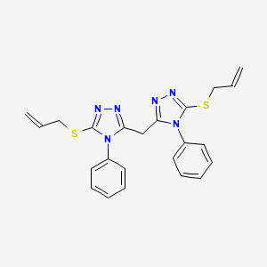 molecular formula C23H22N6S2 B4578089 3,3'-亚甲基双[5-(烯丙硫基)-4-苯基-4H-1,2,4-三唑] 