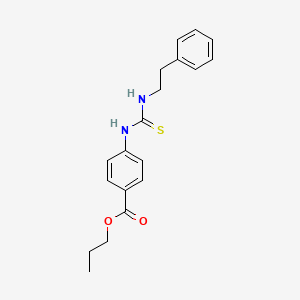 molecular formula C19H22N2O2S B4578092 propyl 4-({[(2-phenylethyl)amino]carbonothioyl}amino)benzoate 