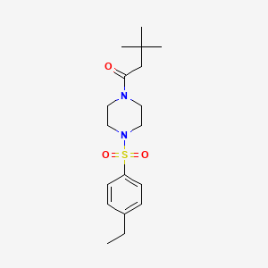 molecular formula C18H28N2O3S B4578093 1-(3,3-dimethylbutanoyl)-4-[(4-ethylphenyl)sulfonyl]piperazine 