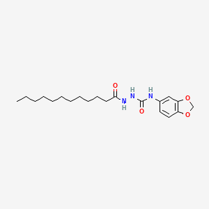 molecular formula C20H31N3O4 B4578099 N-1,3-苯并二氧杂环-5-基-2-十二烷酰肼基甲酰胺 