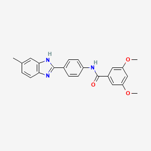 molecular formula C23H21N3O3 B4578108 3,5-dimethoxy-N-[4-(6-methyl-1H-benzimidazol-2-yl)phenyl]benzamide 